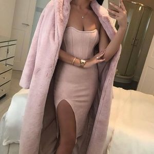 Oh Polly suede pink "bust a move" dress